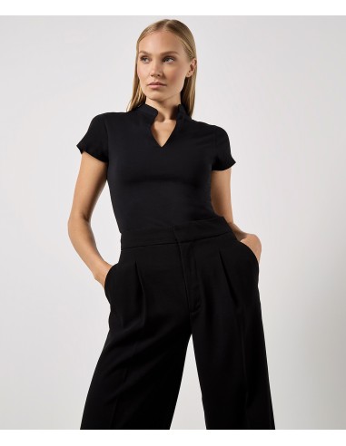 KUS-KK770-Women`s Regular Fit Mandarin Collar Top